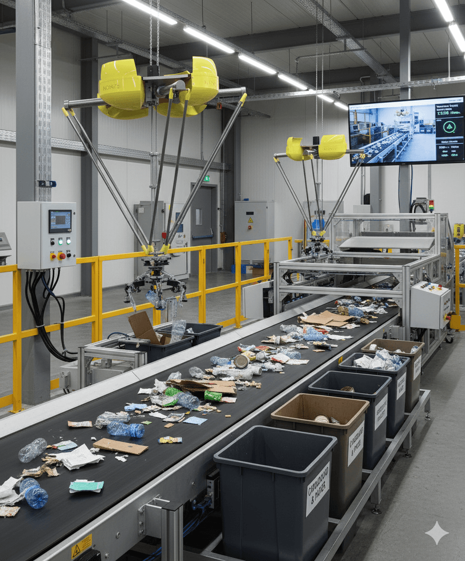 AI-Driven Belt Line Waste Sorting System